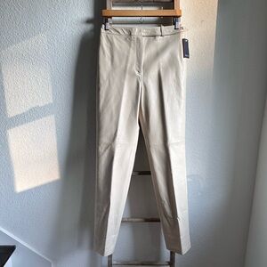 Ron Leal Porcelain Leather Vintage High Rise Straight Leg Pants NWT Sz: 8